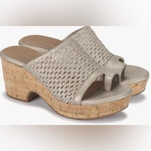 Baretraps Stylish Women's Woven Slide Sandals, Size 10, Champagne